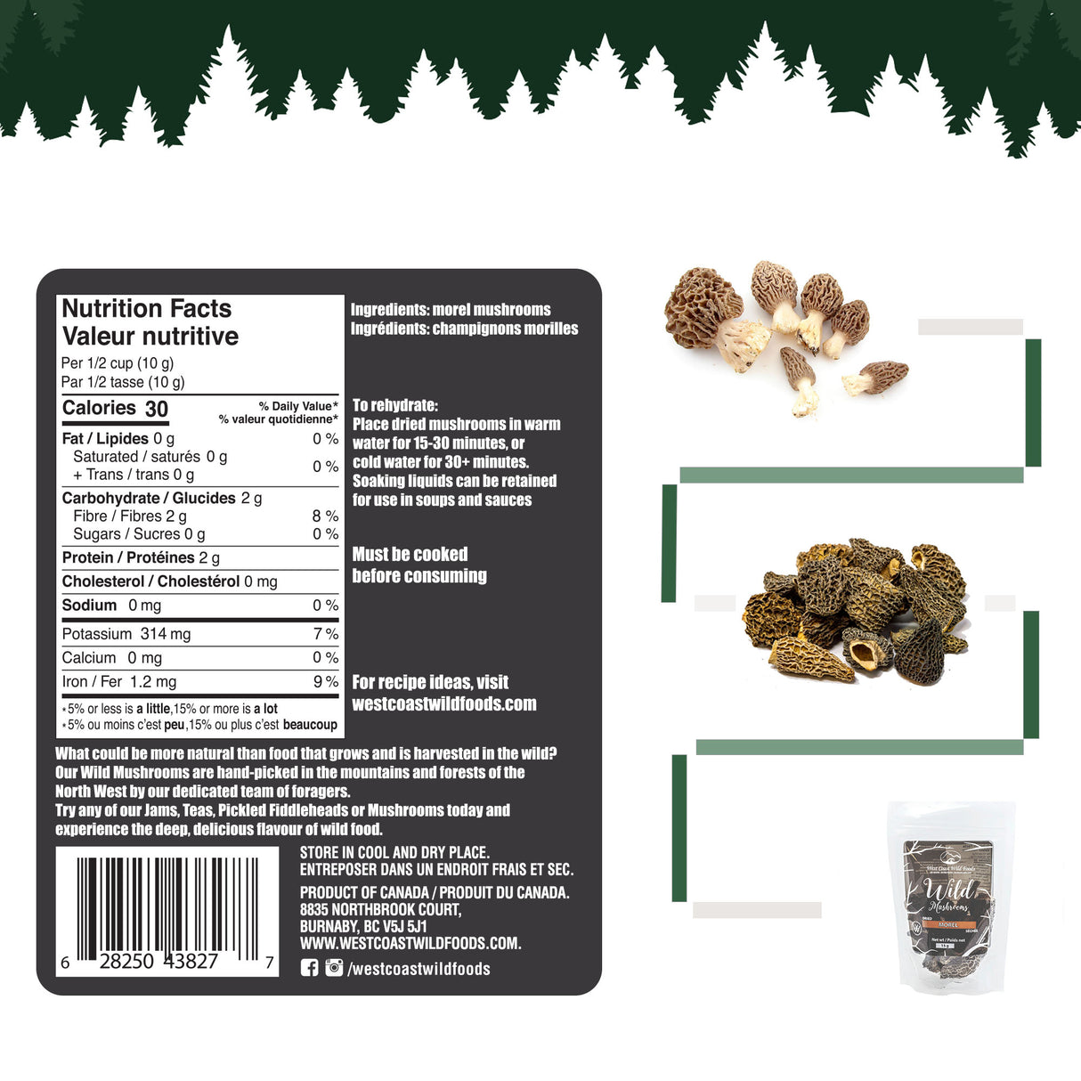 Dried Wild Morel (Origin: Canada/ USA)