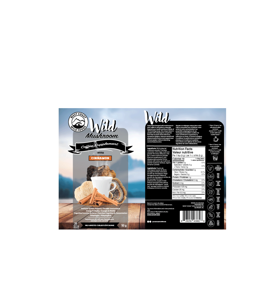Wild Mushroom Coffee Supplement with Cinnamon